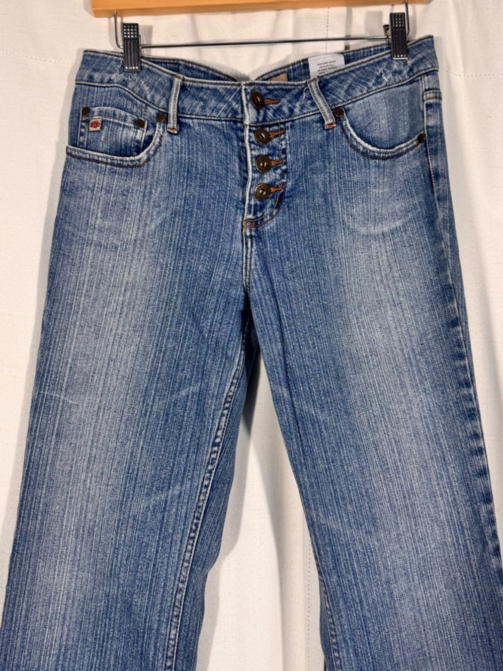 Paris Blues Y2K Low Rise Button Fly Bootcut Jeans - Picture 3 of 8